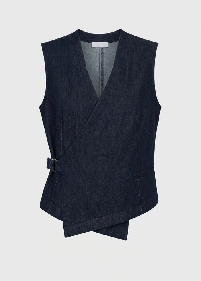 humility Denim wrap vest