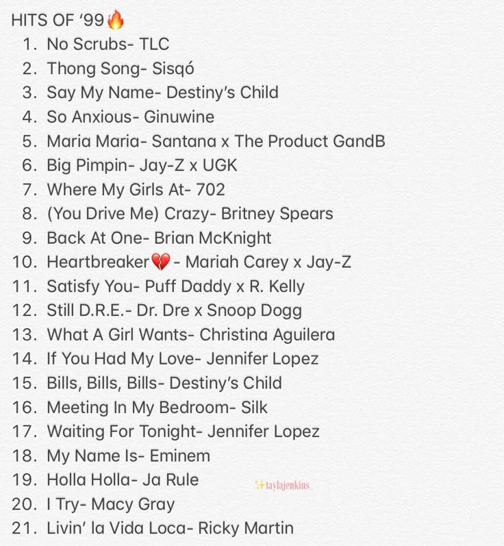 Let me take you back to circa 1999 with this list of talente