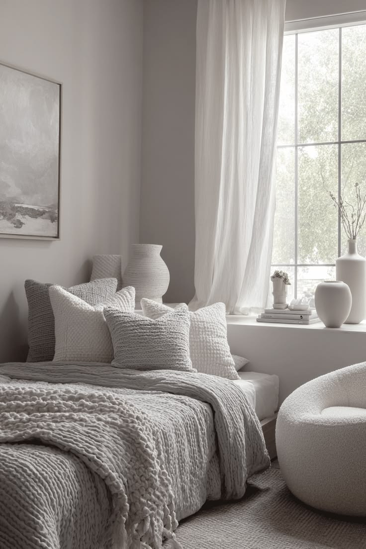 Layered shades of soft color create a teen girl bedroom that