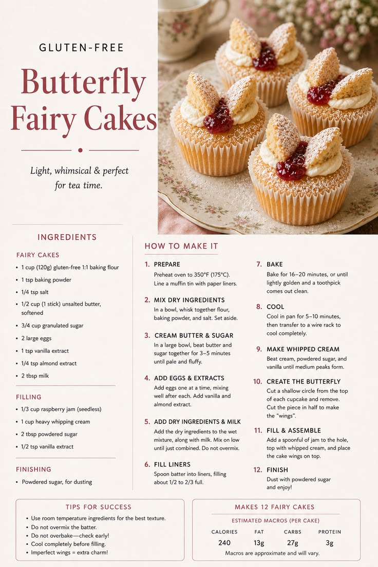 These gluten-free Butterfly Fairy Cakes are light, fluffy, a