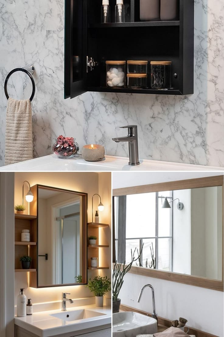 #sponsored 😌😌😌😌 Discover 9 chic bathroom mirror storage idea