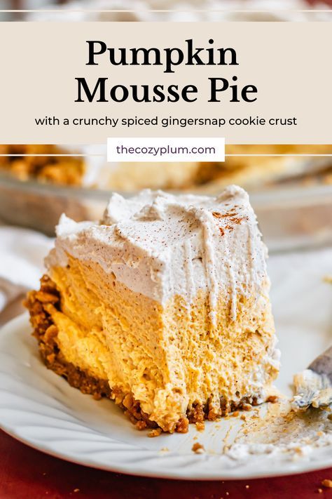 This fluffy pumpkin mousse pie is a no bake recipe that is m