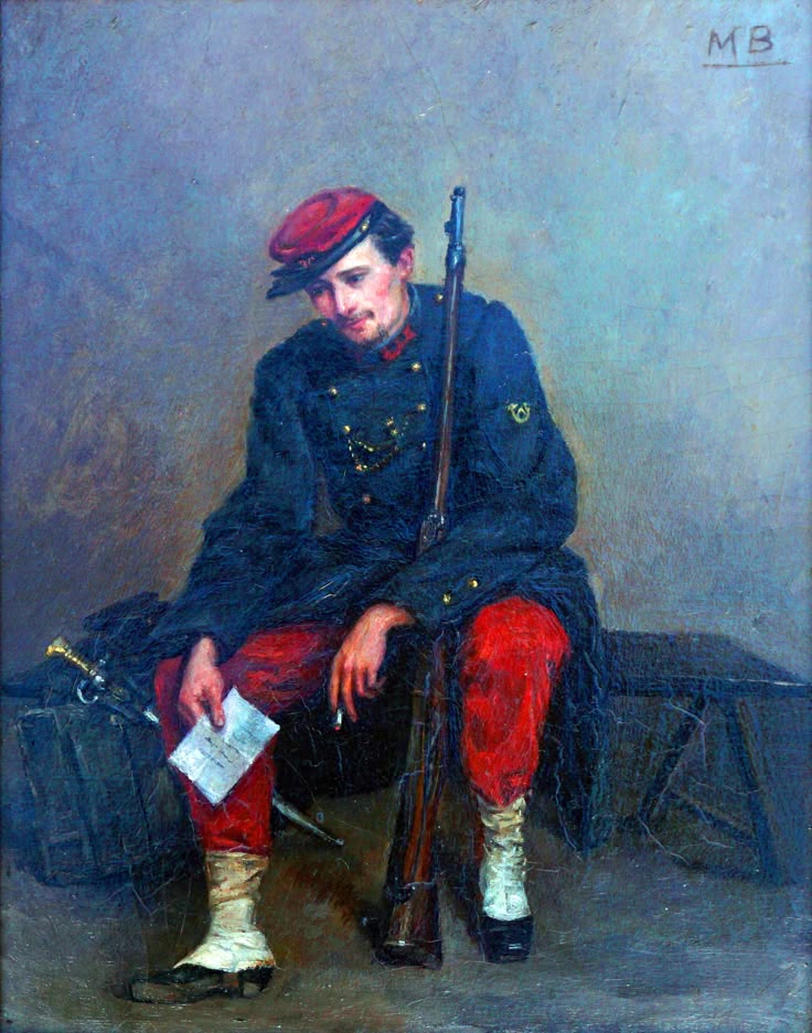 French Soldier 19th Century - A Letter From Home - Franco-Pr