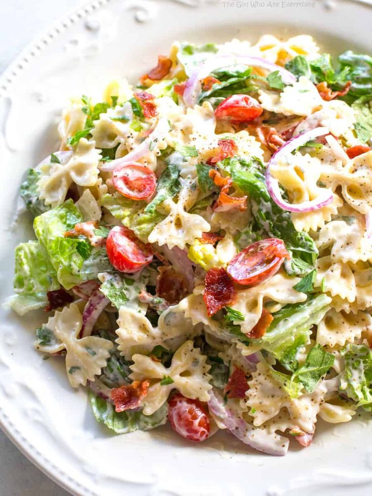 BLT Pasta Salad Recipe - The Girl Who Ate Everything
