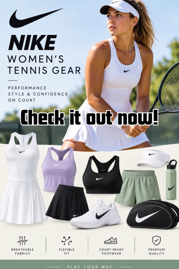 Discover Nike tennis dresses, women’s tennis skirts, tops, s
