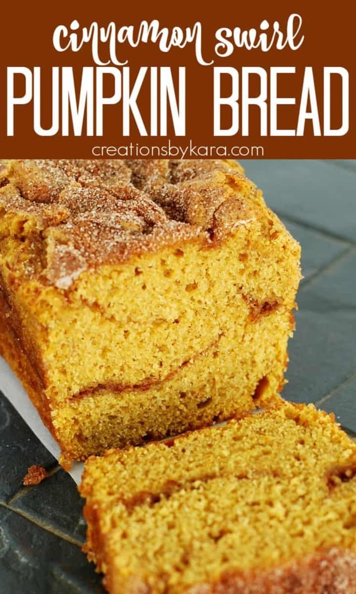 Easy recipe for pumpkin cinnamon swirl bread. Filled with a 