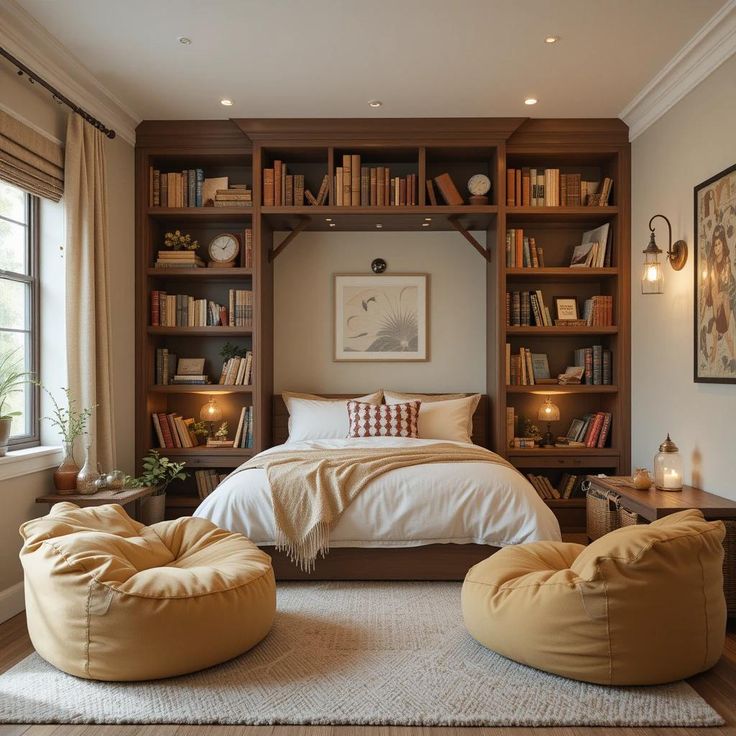 Transform teen rooms with a cozy reading nook featuring a bu