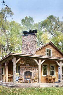 Porch fireplace