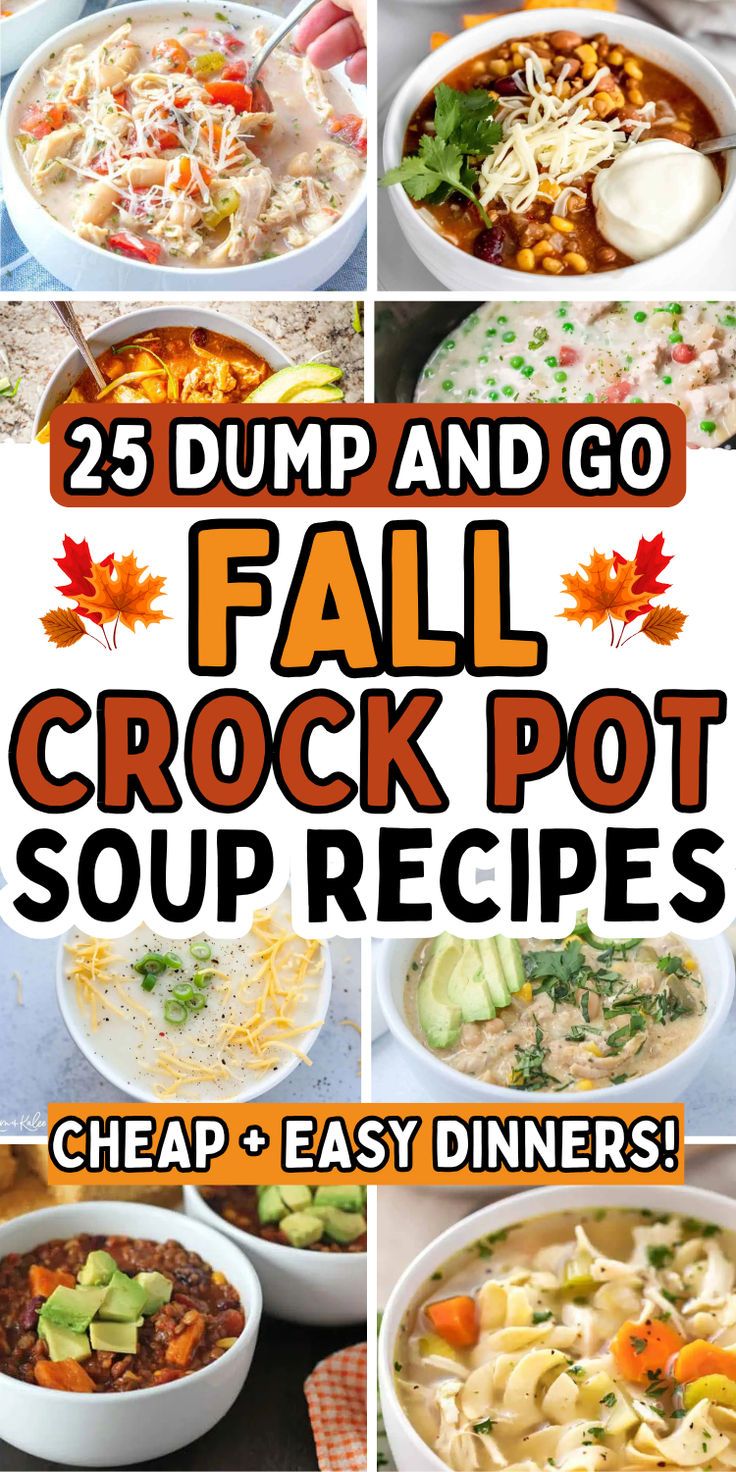 Quick and easy crockpot soup recipes for fall! Super easy du