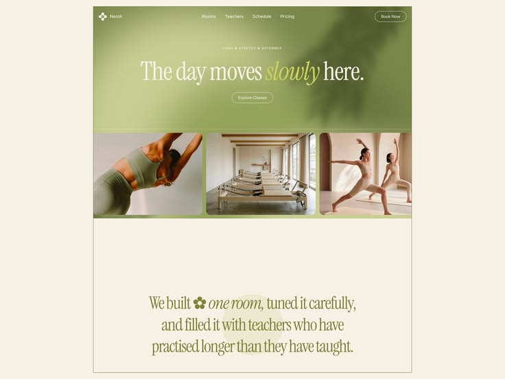 A calm opening for yoga, pilates or reformer studios. Free F