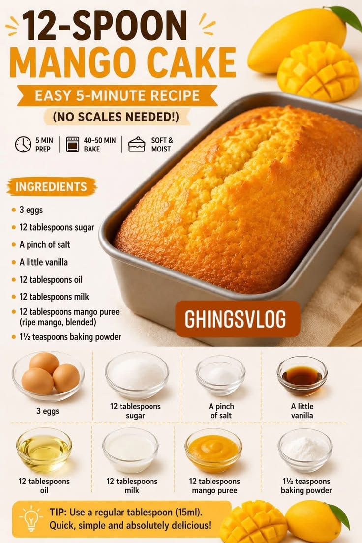 Mango Cake recipe 🥭