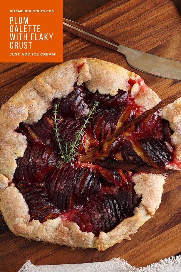 A rustic plum galette made with ripe Empress plums, fresh th