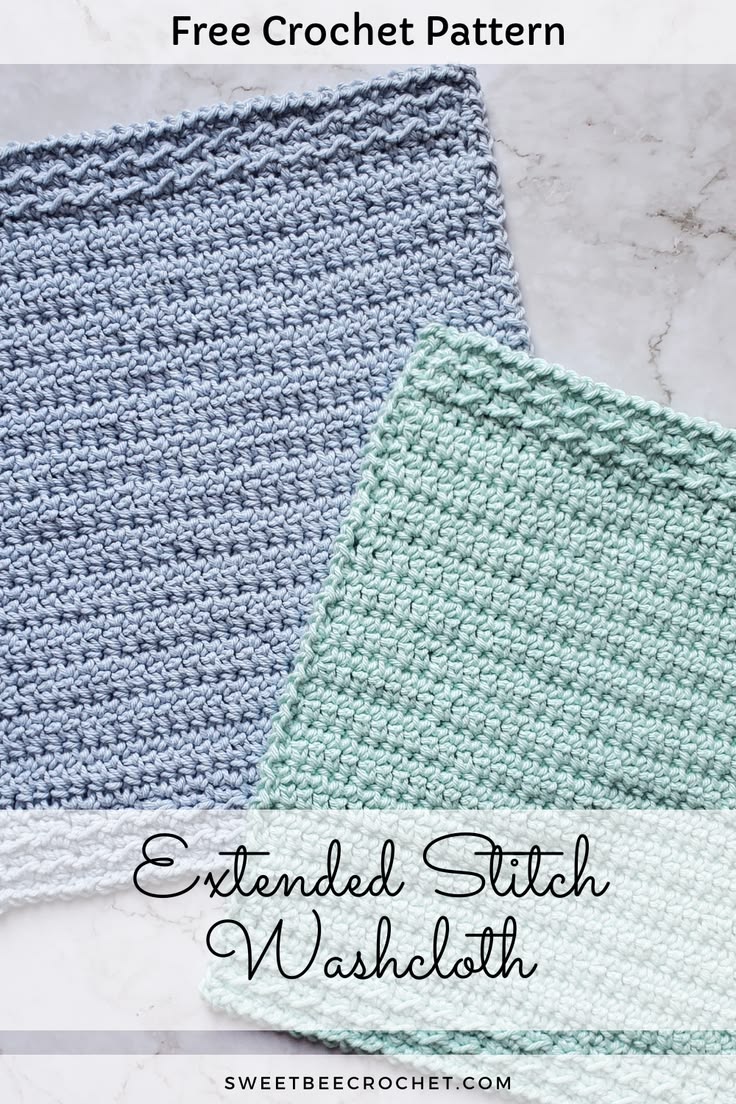 Extended Stitch Washcloth - Free Crochet Pattern - Sweet Bee