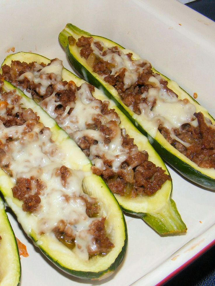 Beef Stuffed Zucchinis