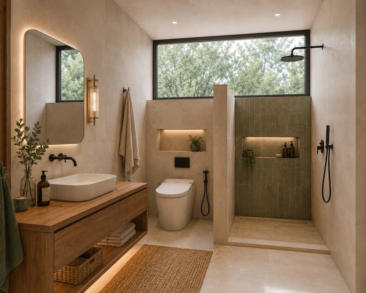 baño rustico