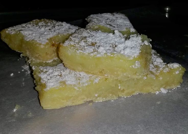 Homemade Lemon Squares Topped with Powdered Sugar; 1 pound b