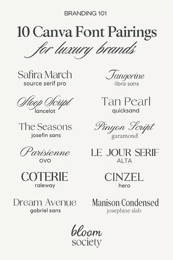 10 Canva Font Pairings for Luxury Brands – Elegant Typograph