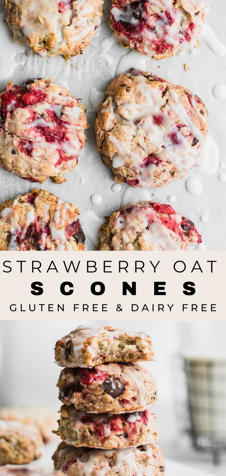 Tender strawberry oat scones make a perfect weekend baking r