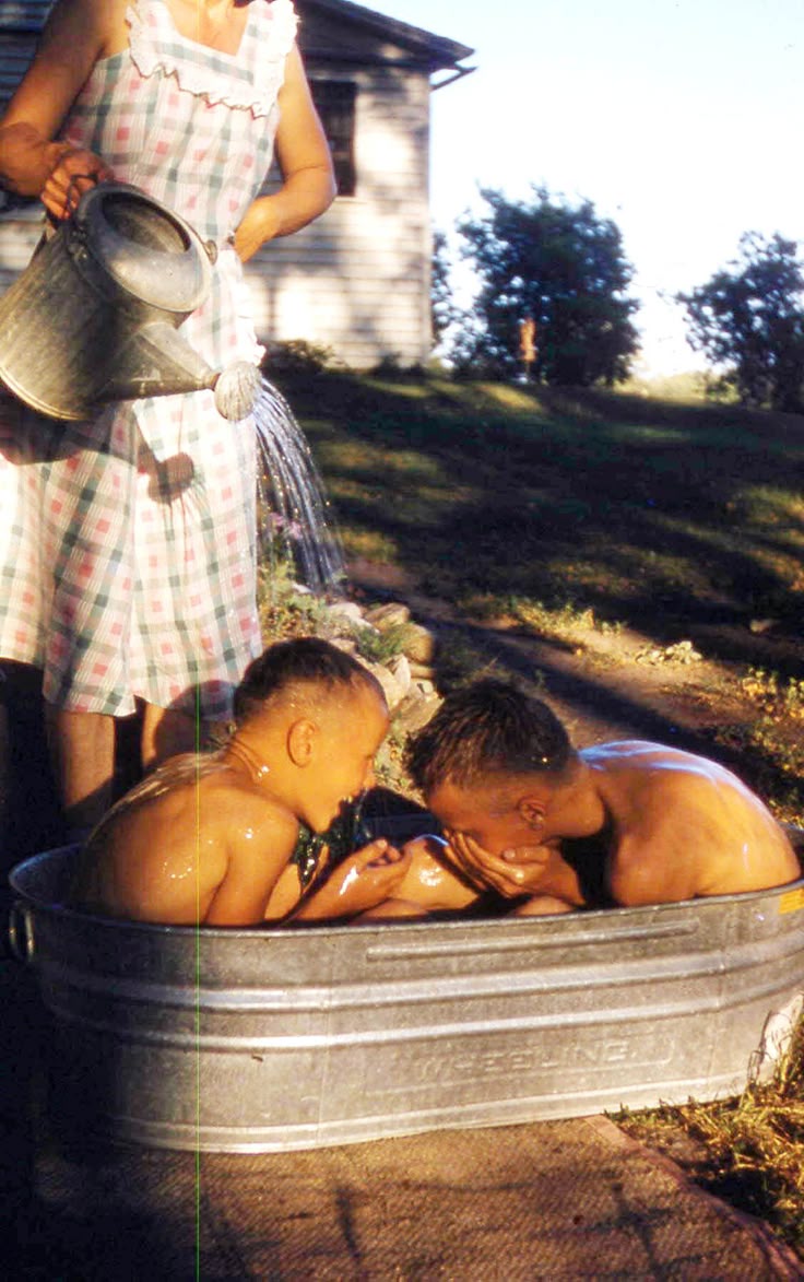 Our tub was round and served not only to bathe but also to r