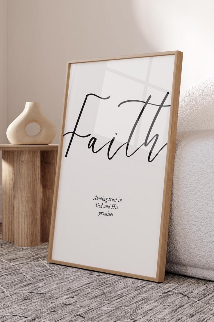 Christian Wall Art Set of 3, Faith Hope Love Scripture Print
