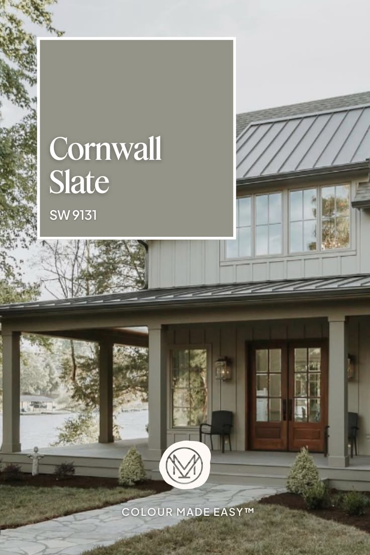 Cornwall Slate SW 9131 offers a grounded, dramatic look with
