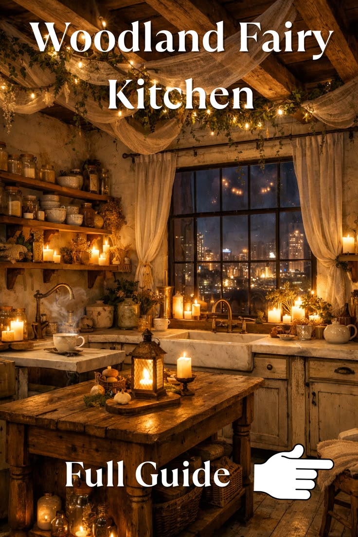 Dreaming of a cozy woodland fairy kitchen? 🕯️✨
Think soft ca
