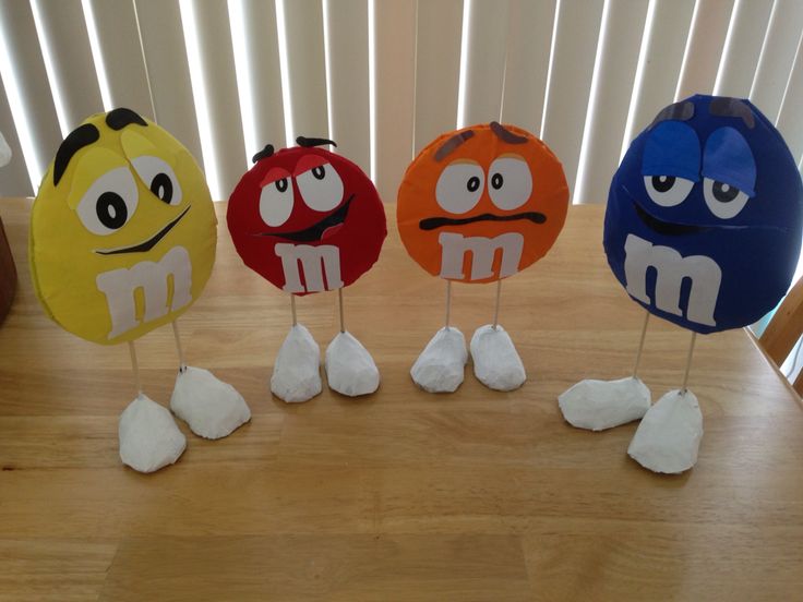 The boyz display m&m theme birthday party