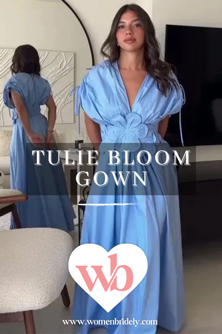 A graceful gown with a soft, flowing silhouette and timeless