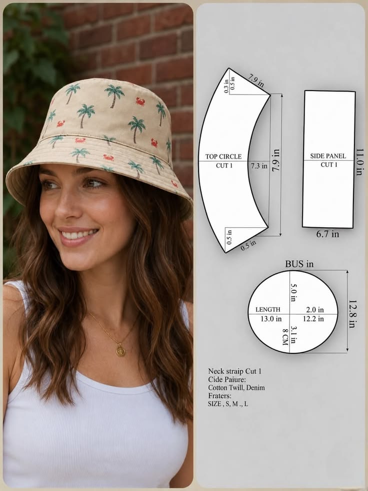 Make your own stylish bucket hat with this easy PDF sewing p