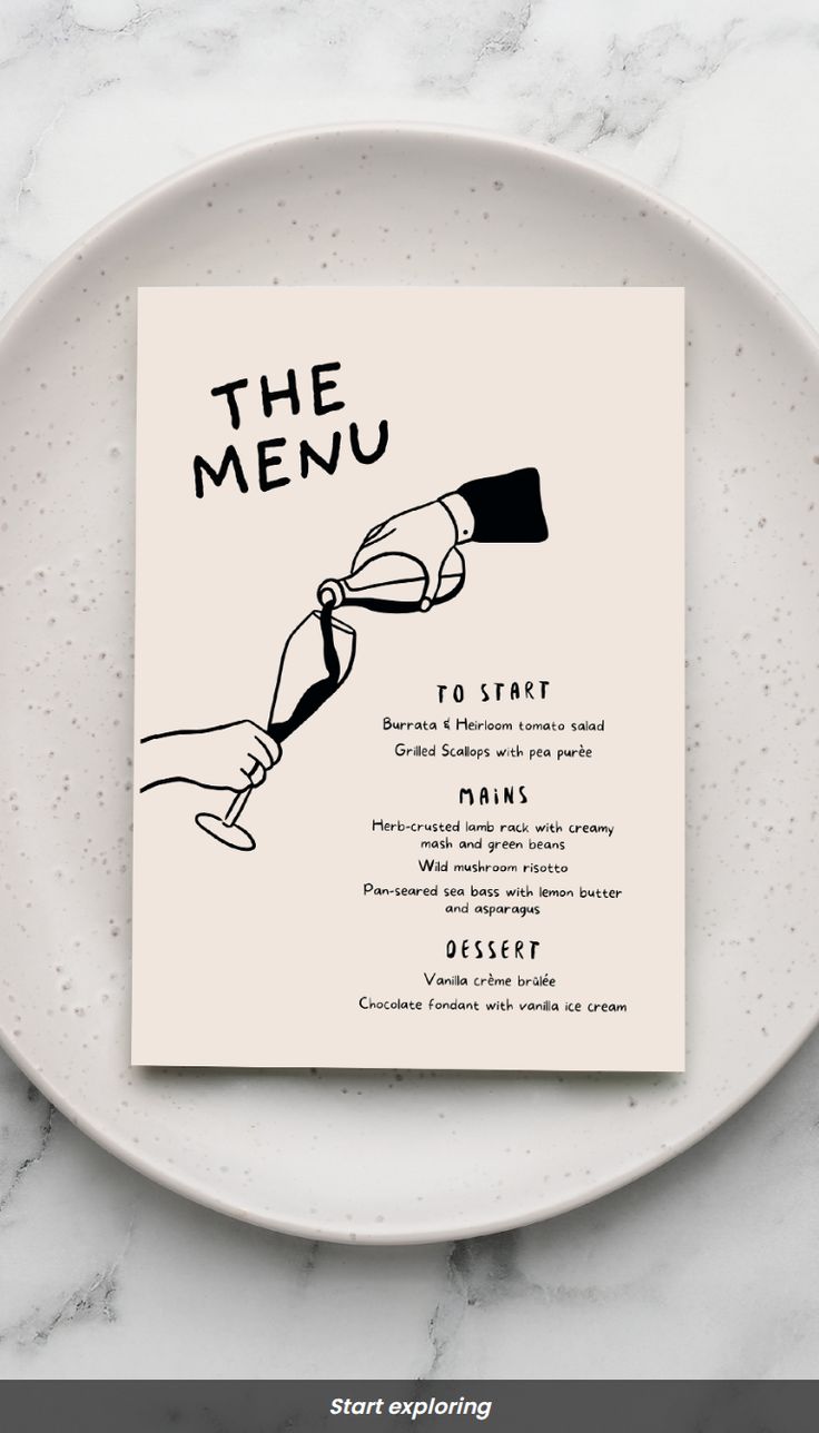 Elevate your special day with a creative wedding menu design