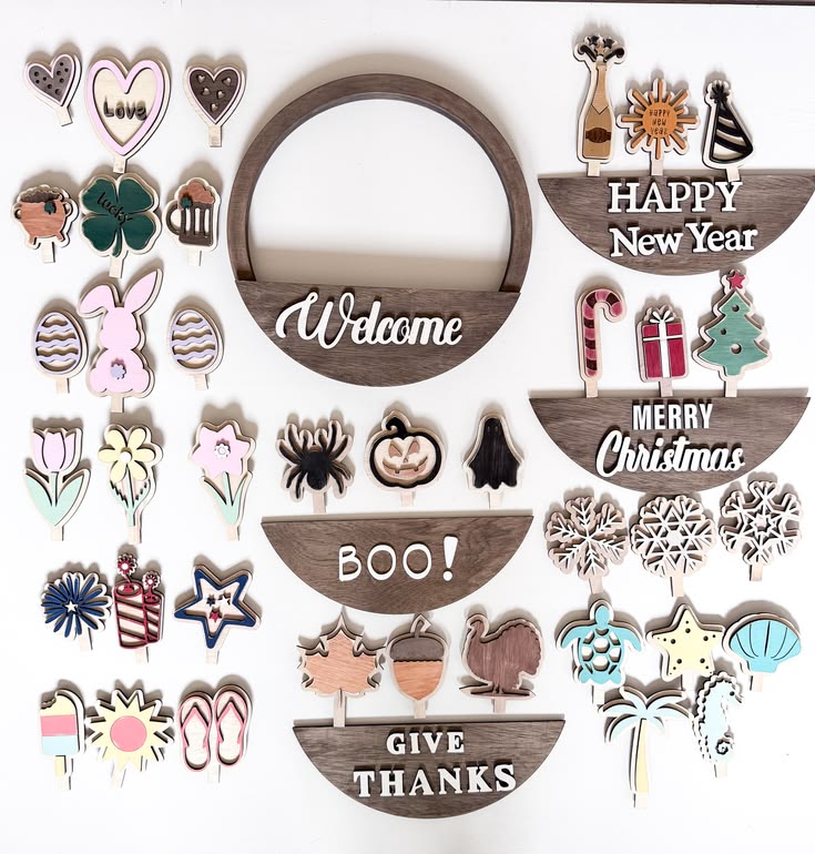 Wood door wreath, swap decor collections for any season or h