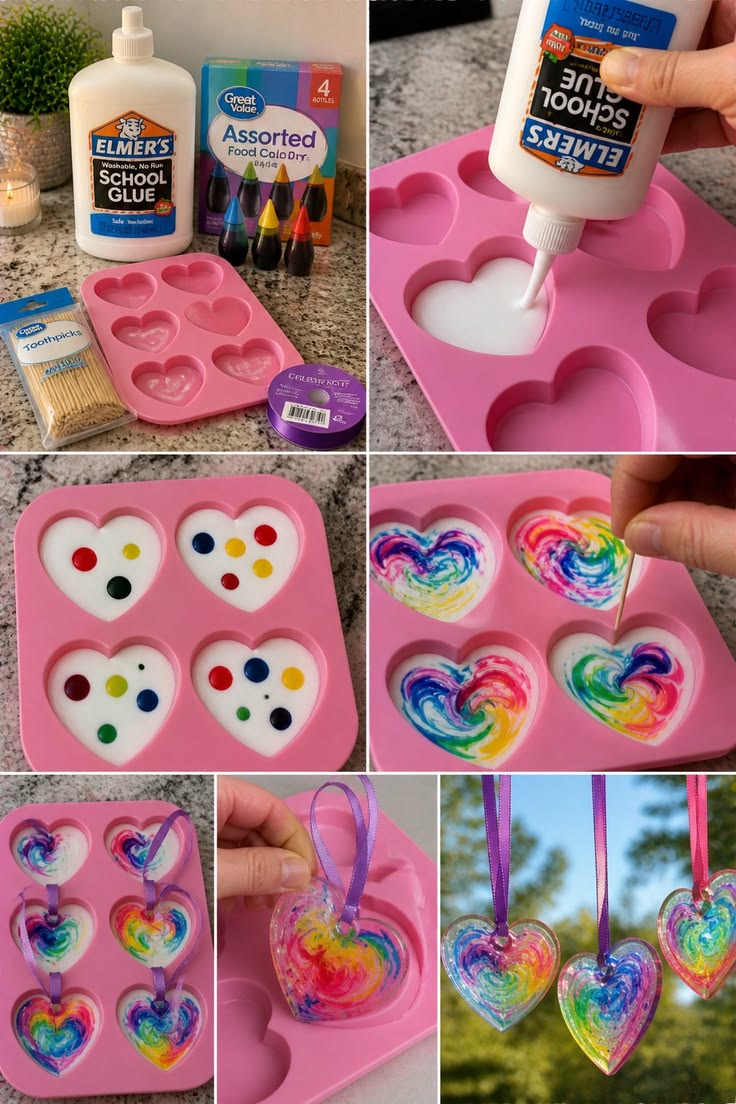 DIY craft: swirled glue suncatchers... - Home Cooking Haven