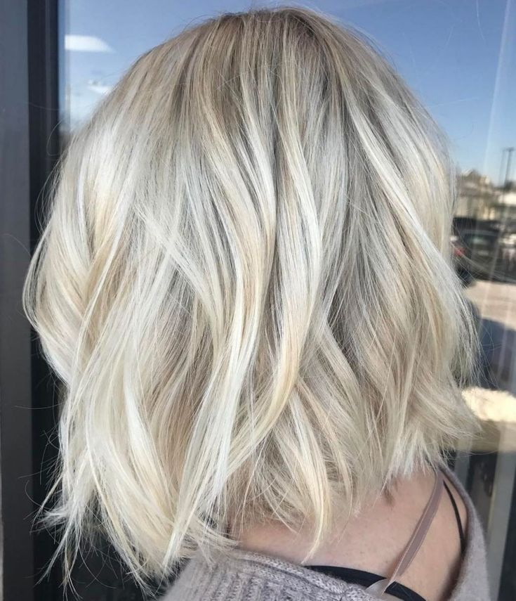 Long Choppy Platinum Bob