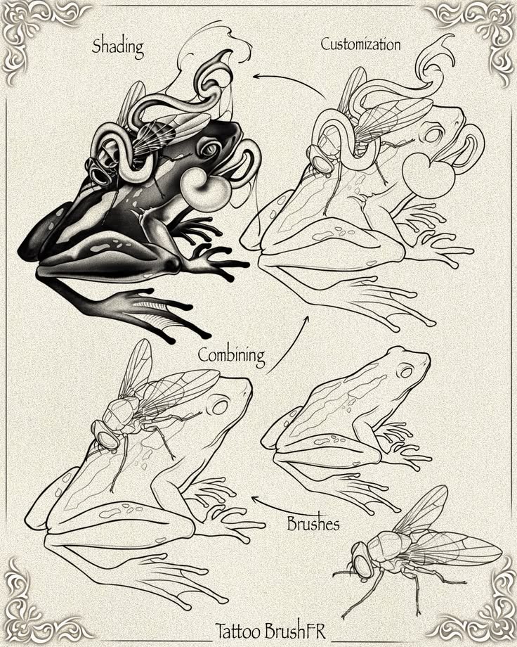 DARK FROG design idea, created entirely with the brushes. ST