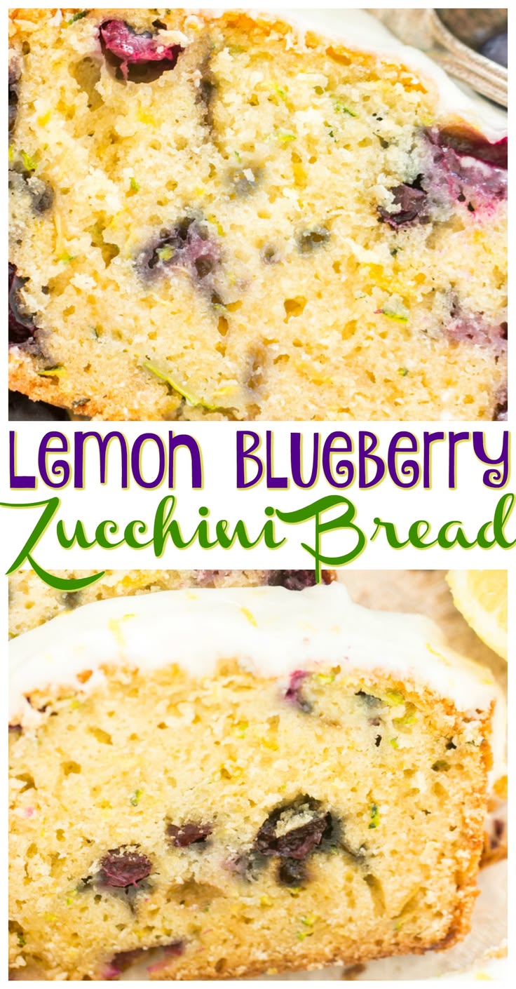 Lemon Blueberry Zucchini Bread with Lemon Glaze - The Gold L