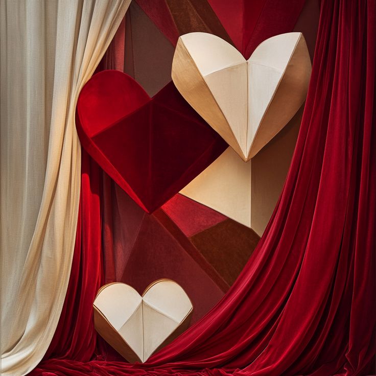 A grand Valentine's Day window display in a shopping mall fe