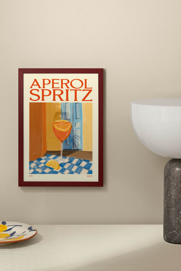 Brighten up your dining area with this vibrant Aperol Spritz