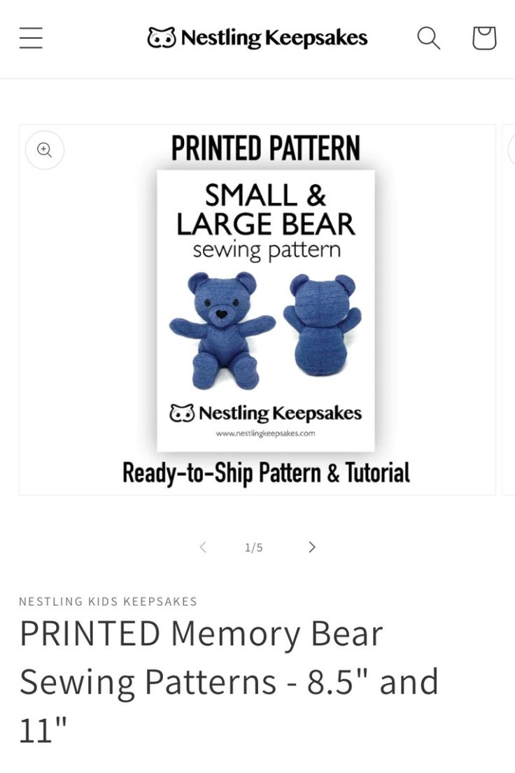 These small and large memory bear sewing patterns and tutori
