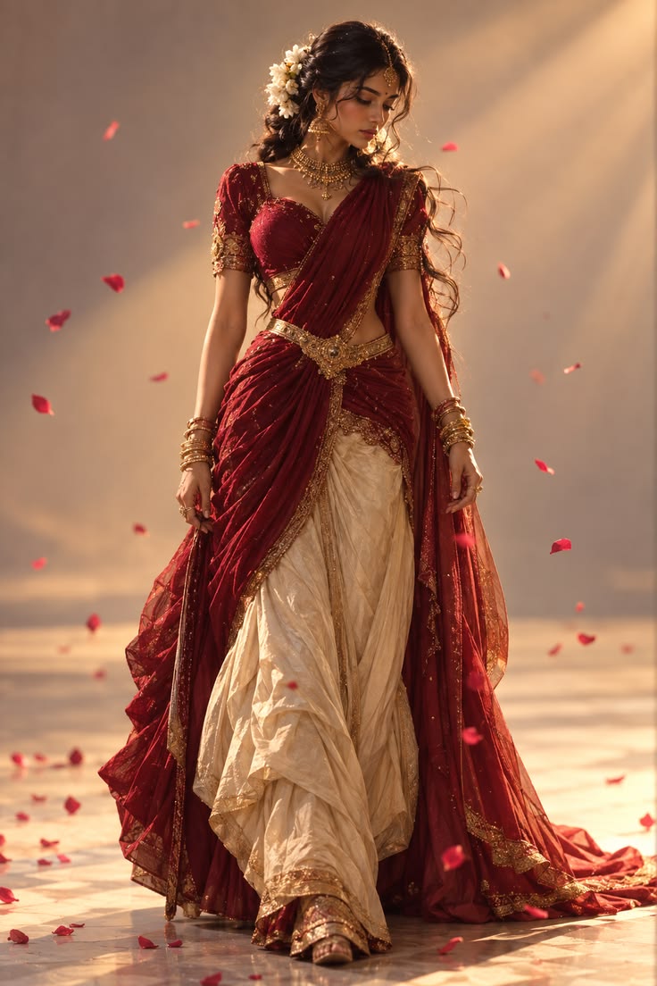 Red & ivory bridal elegance ❤️✨ AI recreation inspired by a 