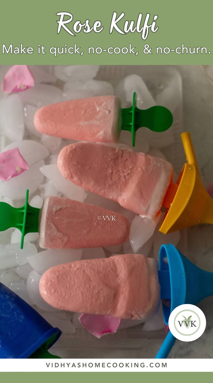 This Easy Rose Kulfi is a creamy, fragrant Indian frozen des