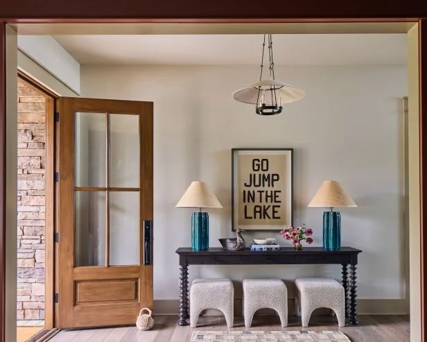 A bright, neutral entryway greets guests at HGTV Dream Home 