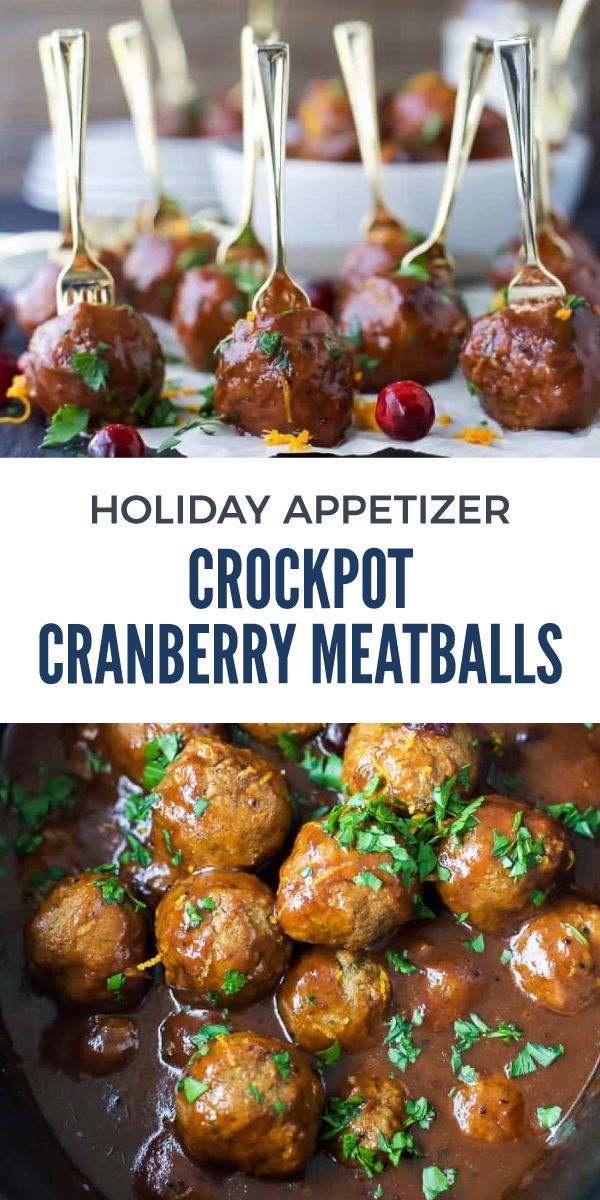 Crockpot Cranberry BBQ Meatballs are the ultimate festive pa