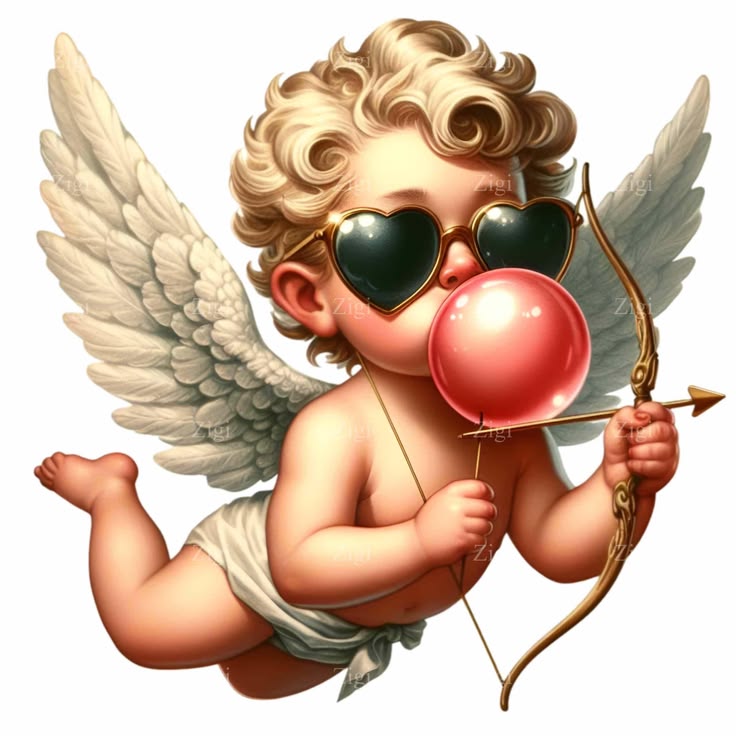 Meet the cute Cupid cherub! This charming illustration featu