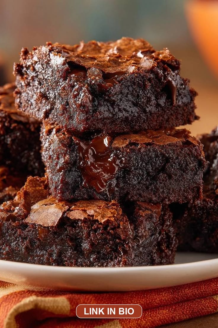 The key to these fudgy chocolate brownies is whisking each e