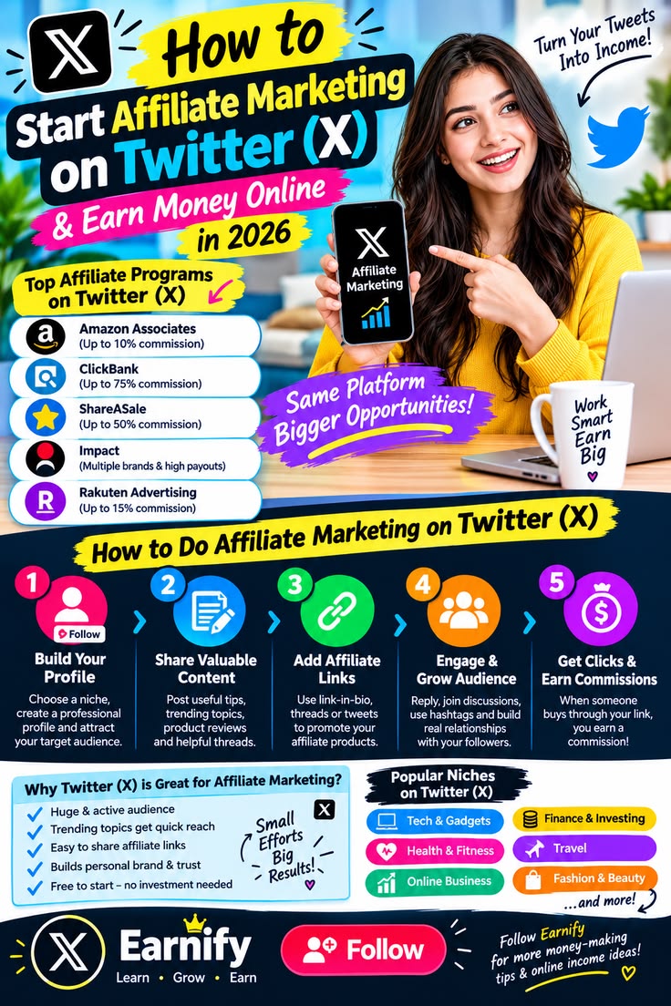 Learn how to use Twitter (X) for affiliate marketing, grow a