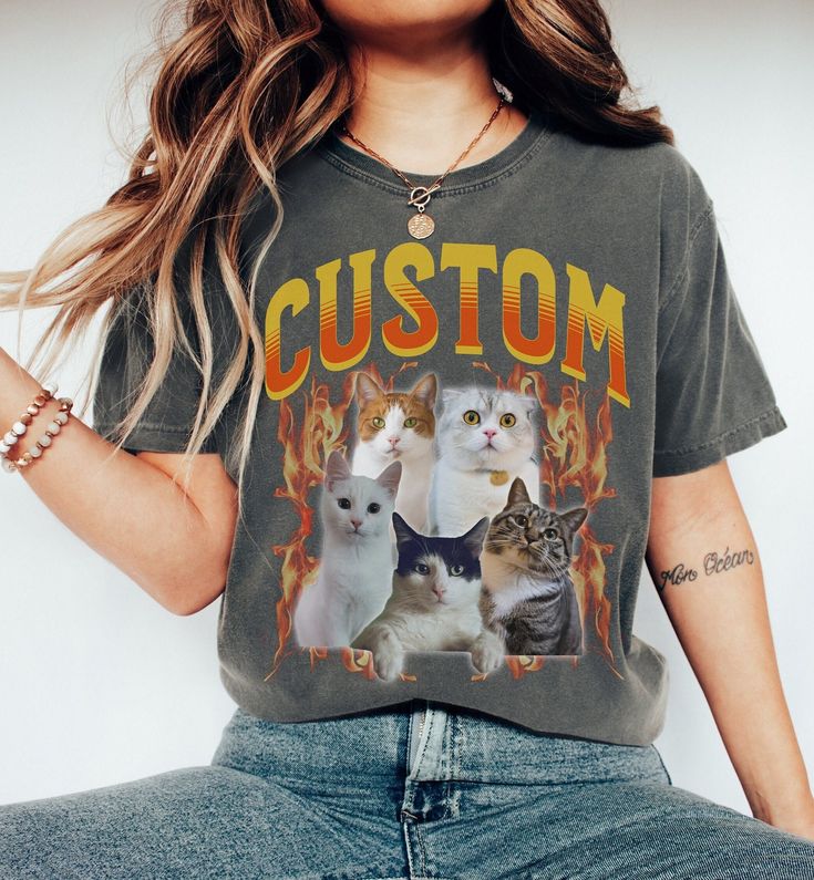 Custom Photo Pet Shirt, Custom Cat Shirt, Personalized Cat B
