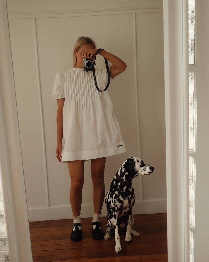 Poppy Mini Dress in White - now available on our website