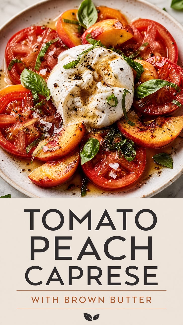 Ingredients: Fresh heirloom tomatoes, ripe peaches, creamy b