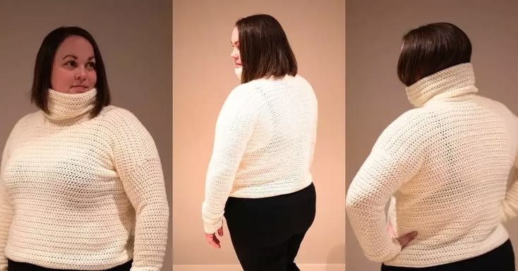 The Crochet Cowl Neck Sweater Pattern is a free easy crochet