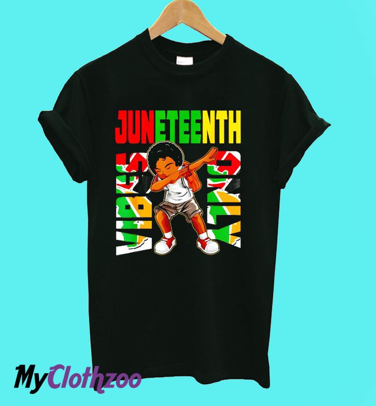 Juneteenth vibes only dabbing African American boys T-Shirt